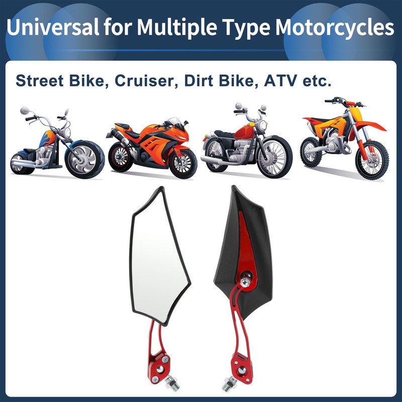 INFINAUTO Motorcycle Rear View Mirrors Motorcycle Rear View Mirrors Aluminum