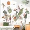 decalmile Boho Tropical Leaves Flower Wall Decals Bohemian Floral Plants