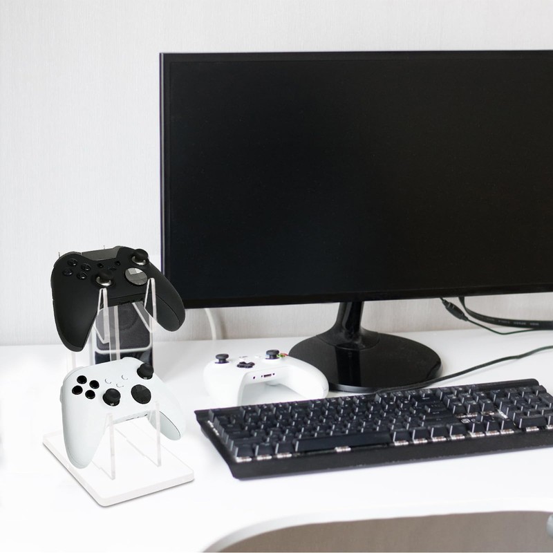 Transparent Acrylic Game Controller Stand Holder, Double-Layered Gaming Controller Holder