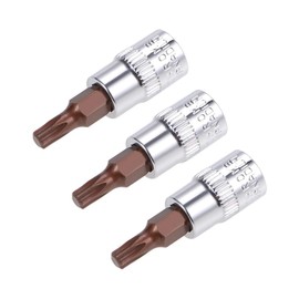 TOP-VIGOR 3Pcs Torx Bit Socket, 1/4" Drive x T20 CR-V Key Socket, Premium S2 Steel Bits, Torx Bit with 38mm Length for Torque Wrench, Ratchet Wrench, Impact Power Drills, Slide Bar