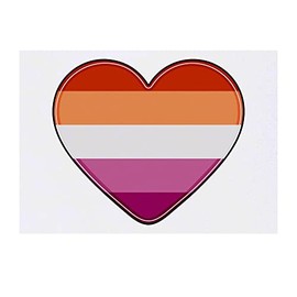 'Lesbian Flag Heart' Temporary Tattoo - Water Resistant, Skin-Safe, Non-Toxic Transfer (TO00050728)