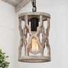 GEPOW Farmhouse Pendant Lights, Distressed Wood Kitchen Pendant Lighting Over