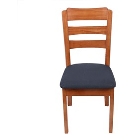 smiry Stretch Chair Seat Covers for Dining Room, Dark Grey Set of 4 Jacquard Dining Chair Seat Protectors Chair Slipcovers