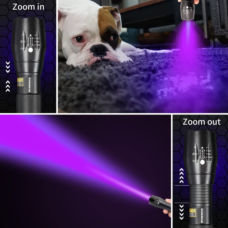 DARKBEAM UV 365nm and 395nm Light Wood's lamp Blacklight Ultraviolet