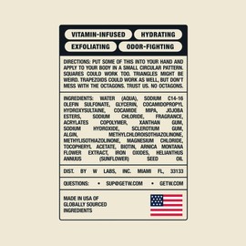 W By Jake Paul Exfoliating Body Wash for Men, Vitamin-Infused, Hydrating Shower Gel, Wave Breaker, 18 fl oz