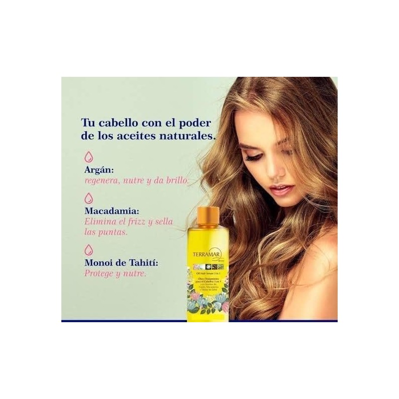 Terramar ACEITE PARA CABELLO 3 EN 1 con extractos oleosos