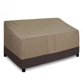 Easy-Going Waterproof Outdoor Couch Cover, Heavy Duty Deep 3-Seater Patio Sofa Cover, Winchdproof Outdoor Furniture Cover with Air Vent （88Wx40Dx33H inch,Camel/Dark Brown