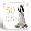 Ruby Ashley 50th Birthday Card Women. Luxury Gold Foil Card.