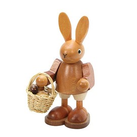 Christian Ulbricht Erzgebirge Rabbit with Egg Basket Natural 9.0 cm