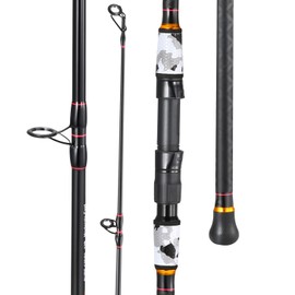 Surf Fishing Rod Portable Travel MH/H Surf Spinning Rod 4 Piece Carbon Fiber Saltwater Fishing Rod 12'-Gray