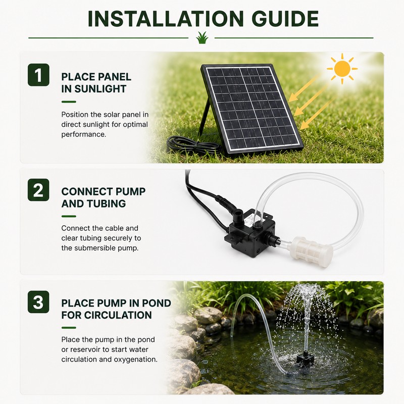6W Solar Fountain & Pond Pump Kit, 9V Submersible Water