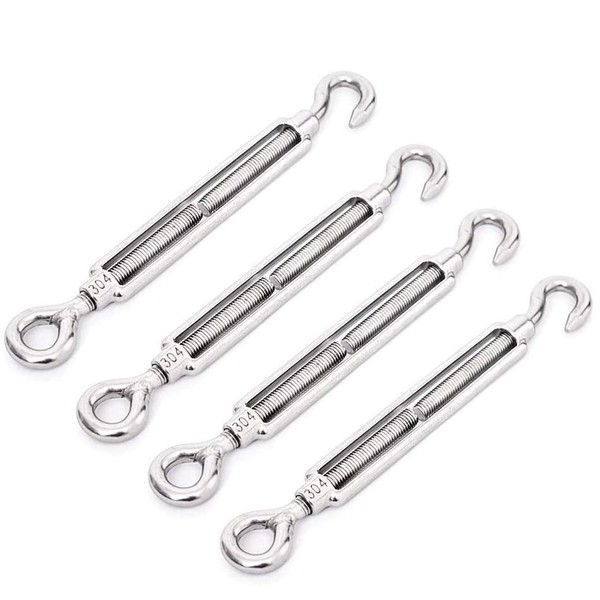 AILENLAN Turnbuckle, Stainless Steel Wire Buckle, Hook, Turnbuckle, Paste Adjustment,