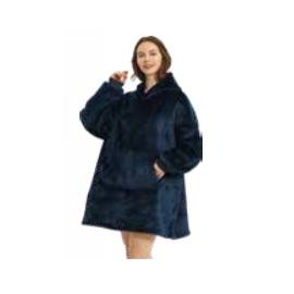 Premium Hoodie Blanket Reversible - One Size Fits All, Navy