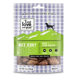 I and love and you Nice Jerky Bites - Grain Free Dog Treats, Beef + Lamb, 4-Ounce, Pack of 1
