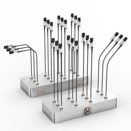 Madmagic 2pcs Metal Painting Stand Base Holder with 24pcs Bendable Magnetic Alligator Clips Sticks Kit for Gundam Hobby Model Painting, for Airbrush Model Coloring