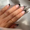 GlimightyX Handmade Black French Tip Press on Nails Short Almond,