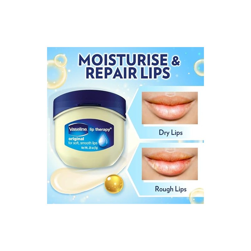Vaseline Lip Therapy Original - Tarro de 0.25 onzas, 0.25