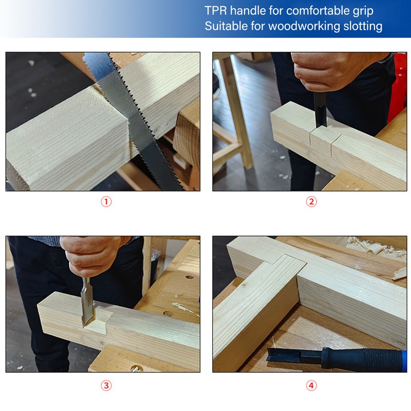 Right Angle Chisel Chrome Vanadium Steel TPR Handle Square Corner