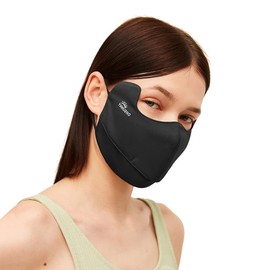 OH! ANY TIME ANY WEAR Sun Protection UPF 50+ UV Face Cover Summer Face Mask Neck Gaiter with Ear Loops SLN3M308 Black