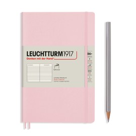 LEUCHTTURM1917 - Notebook Softcover Paperback B6+ - 123 Numbered Pages for Writing and Journaling (Ruled, Powder)