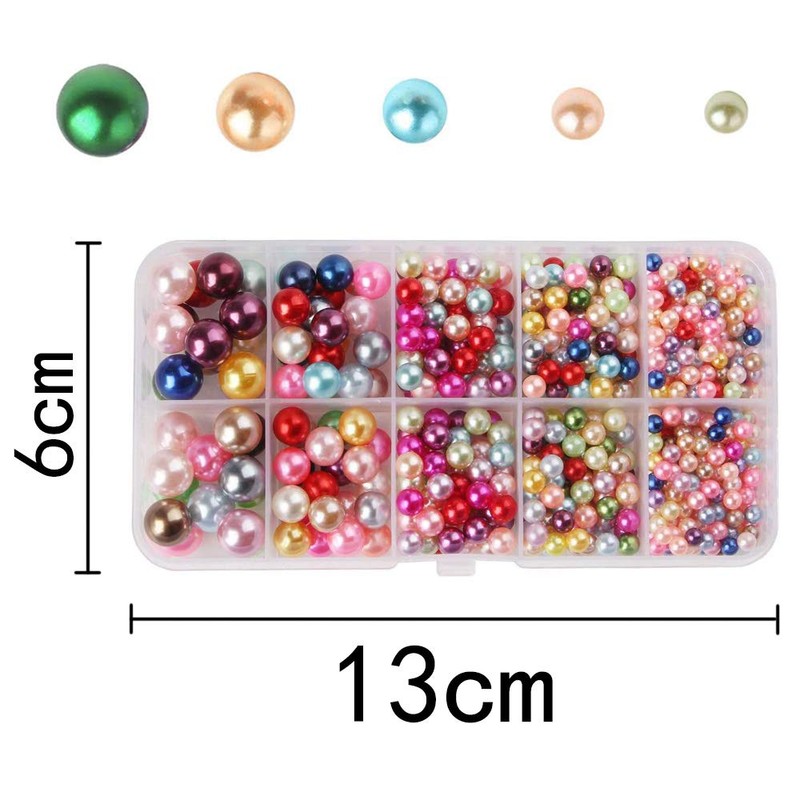 About 1000pcs/box Colorful Pearl Imitation Beads No Hole Imitation Beads