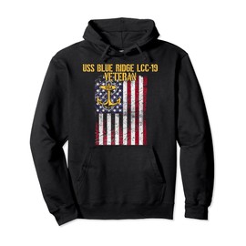 USS Blue Ridge LCC-19 Amphibious Command Ship Veteran Pullover Hoodie
