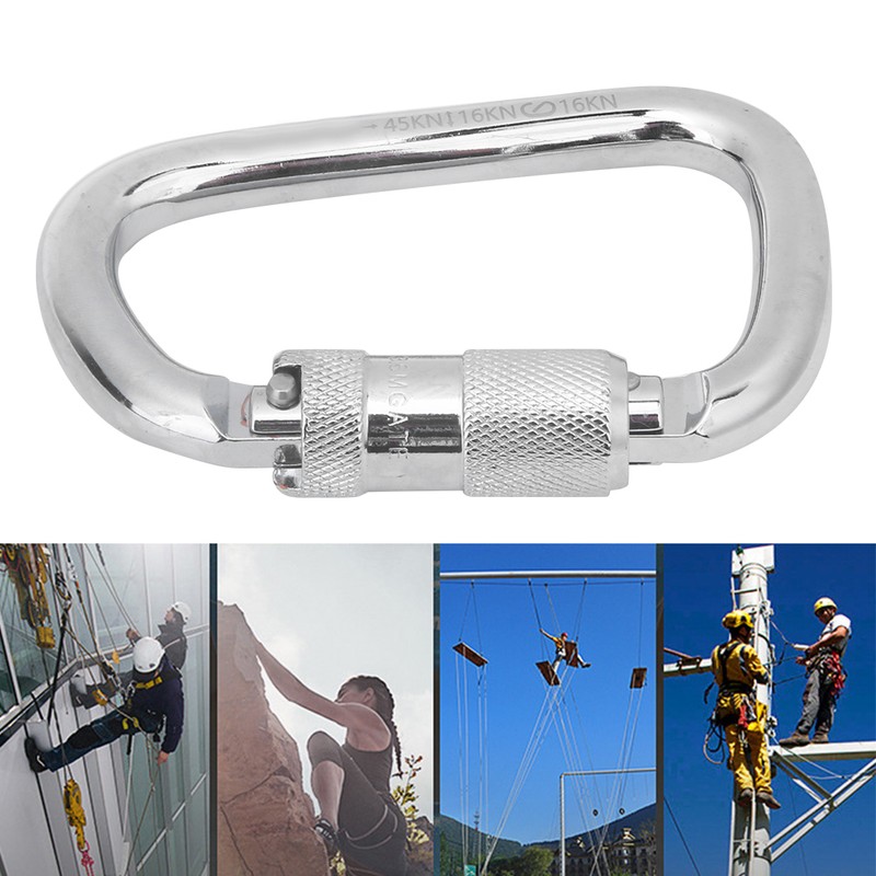 40Cr Steel 45KN D Shaped Hanging Buckle Carabiner Clip for