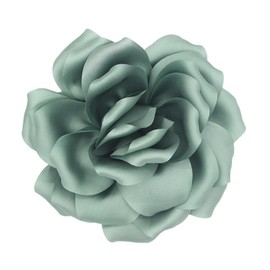 Large Dainty Satin Fabric Peony Flower Brooch Pins for Women Vintage Elegant Flower Brooch Hair Clip Pins Wedding Party Dance Dress Clothes Accessories (Green)