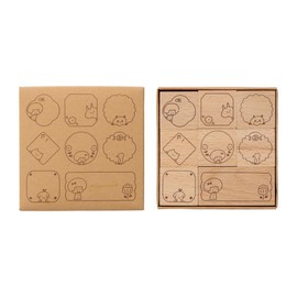 Wooden Stamp Set mizutama Marks Frame MZT-STM1-C