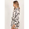 Petal & Pup Women's Cosmo Wrap Mini Dress, White/Black, Small