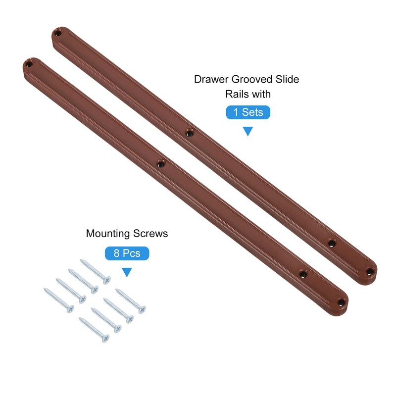 sourcing map Drawer Slides, 1Set 300mm - Plastic Drawer Rails