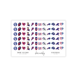 DXH NAIL CO Buffalo Bills Football Nail Decals Waterslide Nail Art