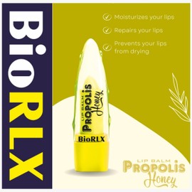 BioRLX Propolis and Honey Lip Balm - Natural Color-Free Moisturizing Lip Care for Soft and Hydrated Lips (Propolis & Honey, 0.12 Ounce (Pack of 1))