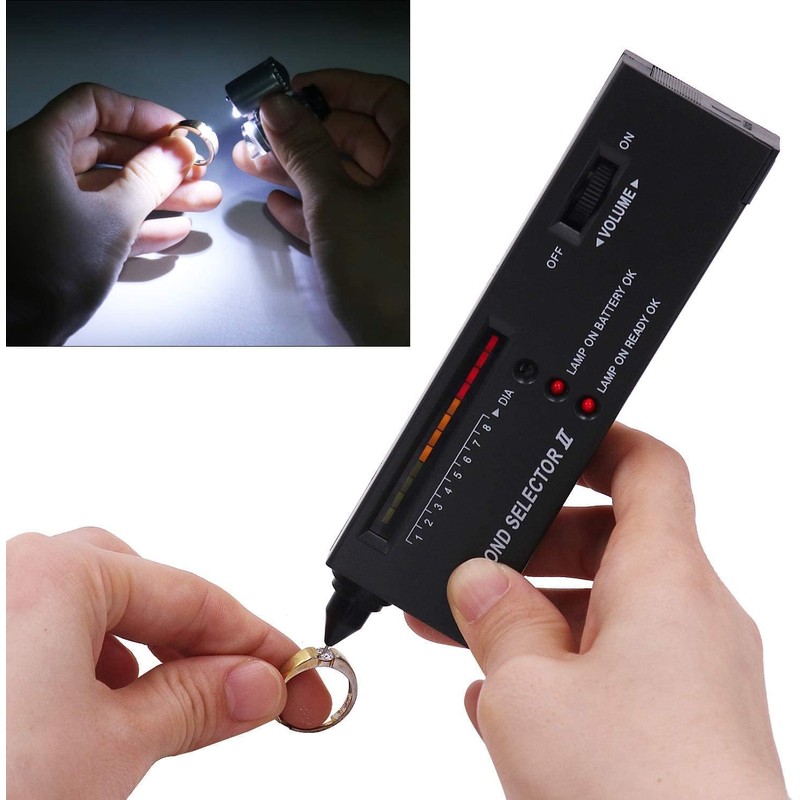 Jewelry Diamond Tester,200g/0.01g Mini Jewelry Scale,60X Mini LED Magnifying Diamonds