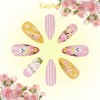 24 Pcs Cute Easter Press on Nails Medium Long Fake