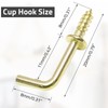 Biaungdo 100 Pack 1/2" L Hooks, Gold Screw in Hooks