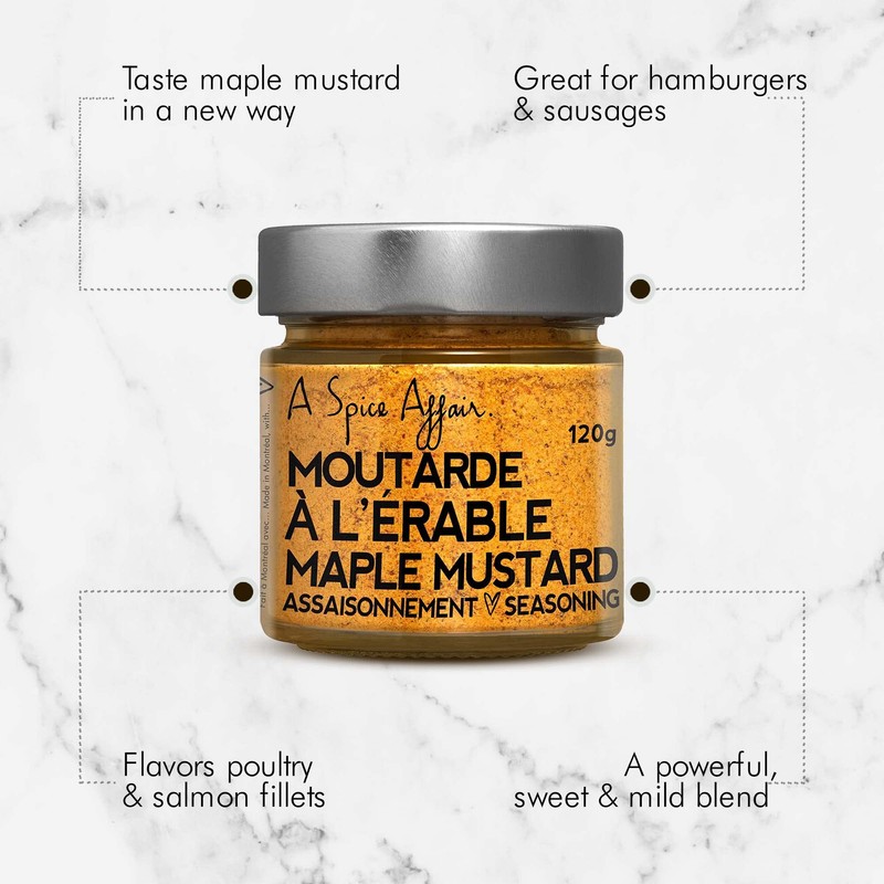 Maple Mustard Seasoning A Spice Affair 120g (4.2 Oz) Jar