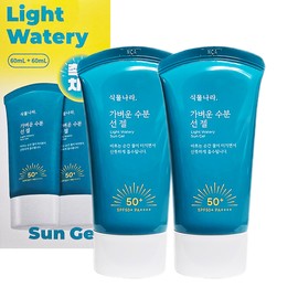 1+1 Plant Nara Light Moisture Sun Gel 60ml+60ml Sun Cream / 1+1식물나라 가벼운 수분 선 젤 60ml+60ml 선크림