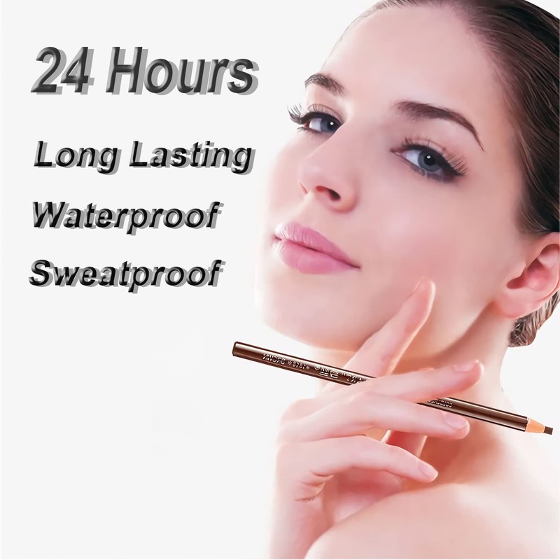 Sumeitang 12 Pcs Light Brown Eyebrow Pencil Set, Pull Cord