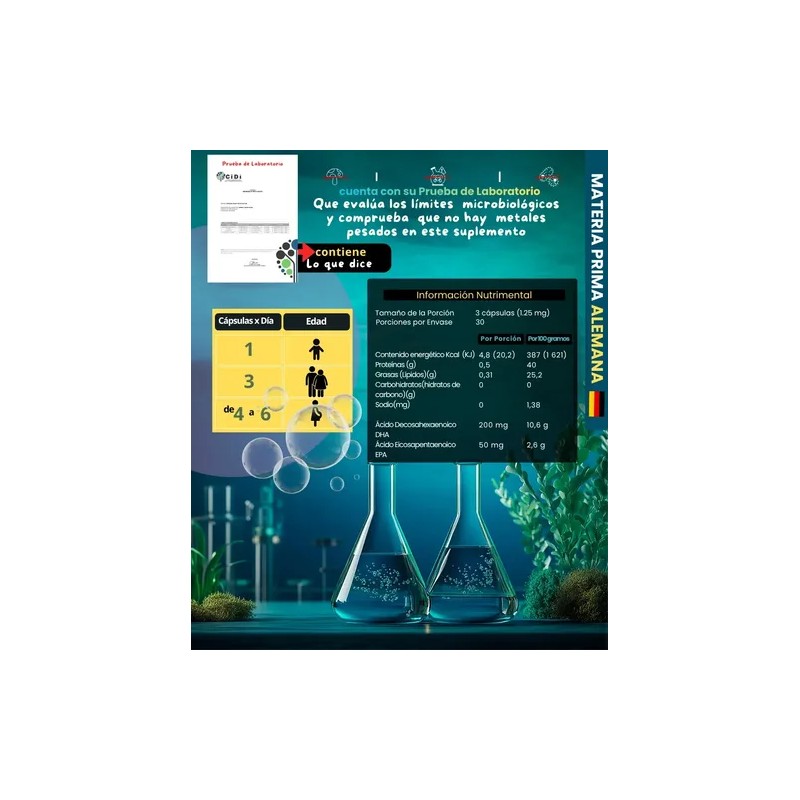Algae Omega 3 Ultra Dha Y Epa Microalgas Marinas Sabor