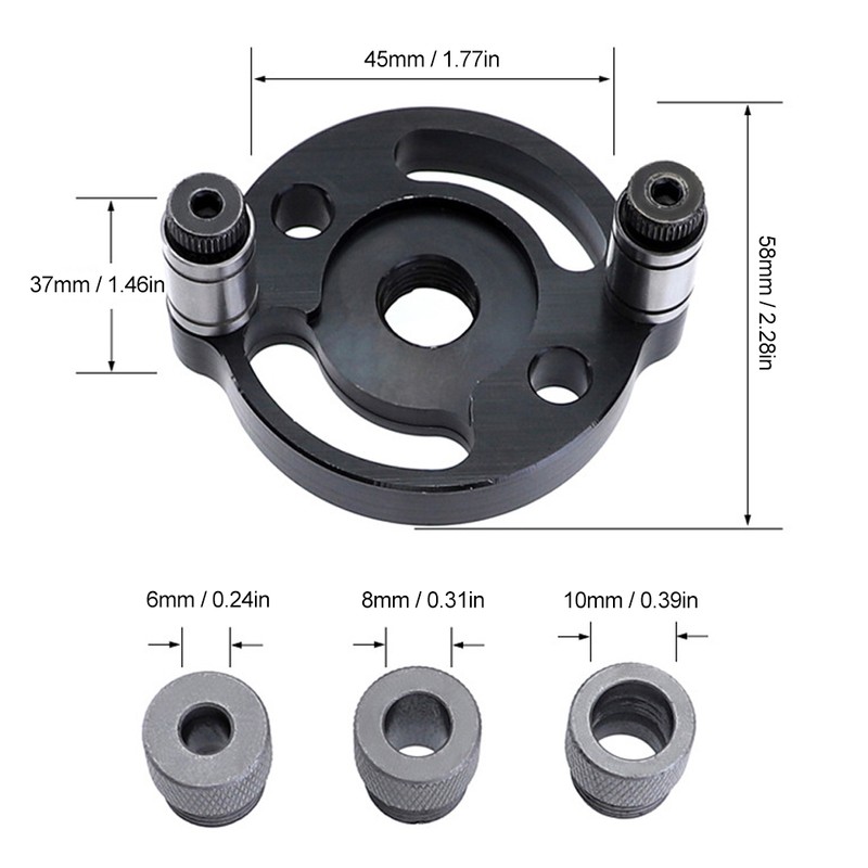 Aluminum Alloy Woodworking Straight Hole Puncher Locator Carpentry Drill Guide