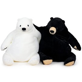 Huge Black White Brown Bear Soft Giant Stuffed Bear Toy Polyester with PP Cotton Filling Plush Gifts for PartiesColor: Black, size: 60cm/23.6inch