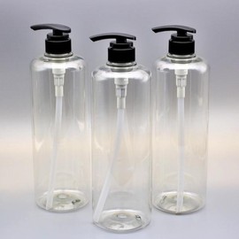 Multipurpose Clear 32mm Large Capacity 1L Pump Bottle Shampoo Dispenser Empty Refill Bottle 3ea
