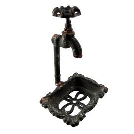 TG,LLC Treasure Gurus Old Rusty Garden Faucet Spigot Handle Soap Dish New Farmhouse Kitchen Bath Decor
