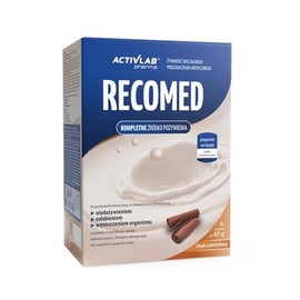 Activlab Pharma RecoMed Trinknahrung – Vollständige medizinische Ernährung in Pulverform – 6 x 65 g – mit Eiweiß, Vitaminen & Mineralstoffen – Schokolade
