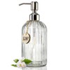 JASAI 18 Oz Clear Glass Soap Dispenser with Rust Proof