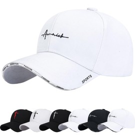 DURINM Baseball Cap Unisex Leisure Baseball Cap Men and Women Adjustable Cap with Visor Sun Protection for Outdoor Running Baseball Cap for Sports Casual Plain Sun Hat Hats Classic, 3- White, 58