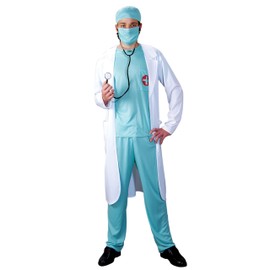 Foxxeo Foxxeo Arzt Kostüm für Erwachsene - Chirurg Herren Arztkittel Damen Doktor OP Kittel Arztverkleidung Größe XXL
