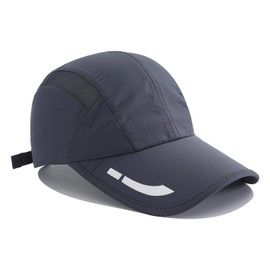 Gvatasz Sports Cap Quick Dry Workout Hat Baseball Athletic Fitted Hat Lightweight Running Hats for Men Women,Dark Grey