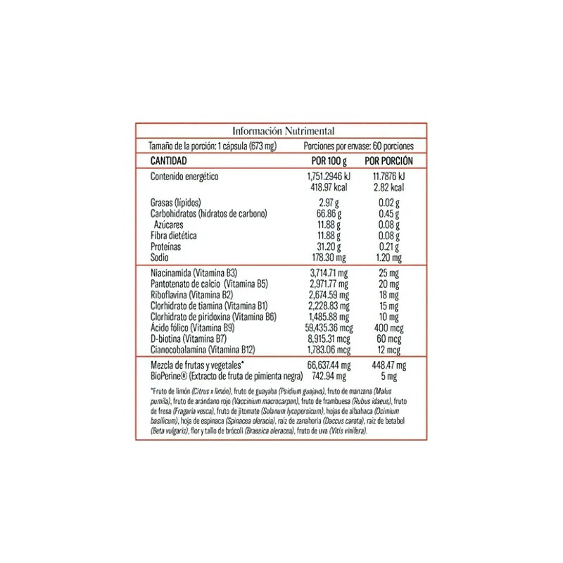 Elemental B Complex Complejo B 60 Cápsulas De 673mg Vitaminas